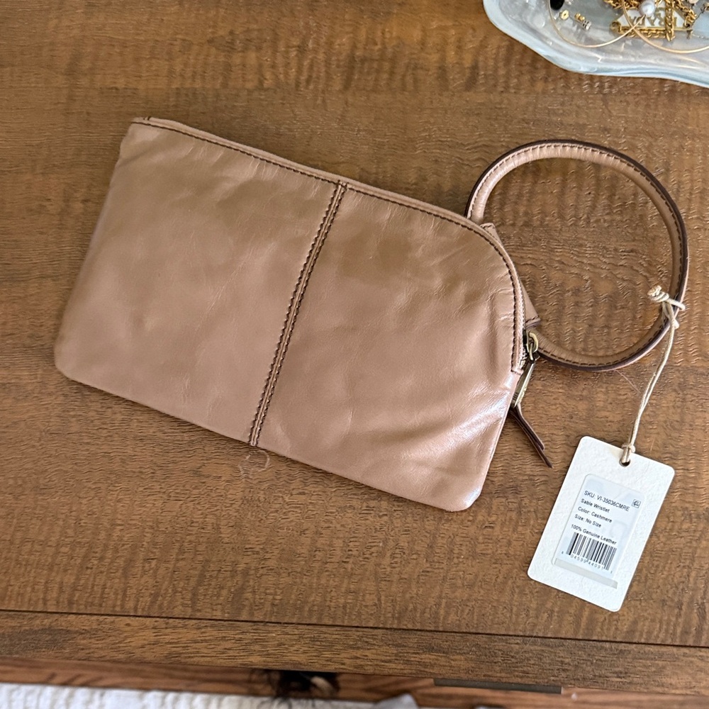 HOBO Tan Leather Wristlet